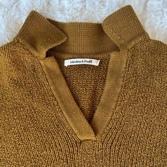 Misha & Puff Cotton Boucle Monday Polo Sweater - Picture 6 of 8